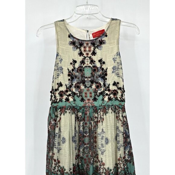 ANTHROPOLOGIE BHANUNI BY JYOTI maxi dress floral beaded sleeveless ruffle 4 - Picture 2 of 11